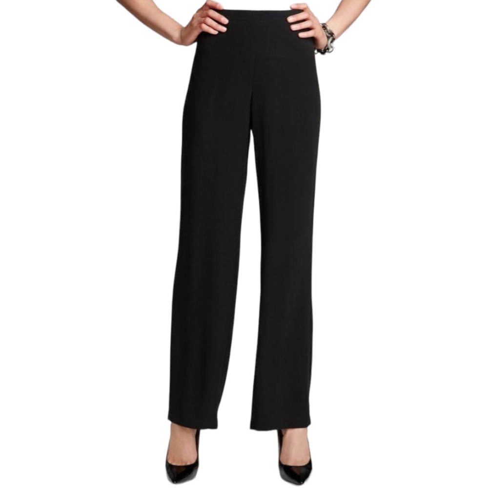 Eileen Fisher Linen Blend Straight Leg High Rise Side Zip Pants Women's Size 6
